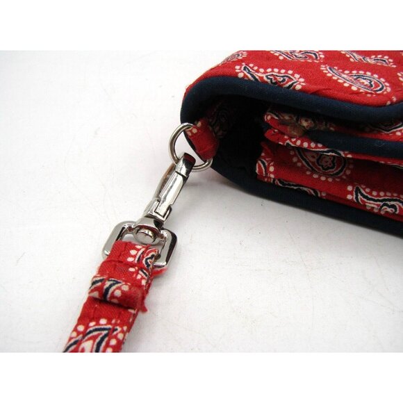 Vera Bradley Red Bandana Petite Paisley Printed Turnlock Wristlet Wallet Quilted - Picture 6 of 12